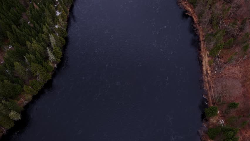 flowing canyon river with natural water texture aerial canada