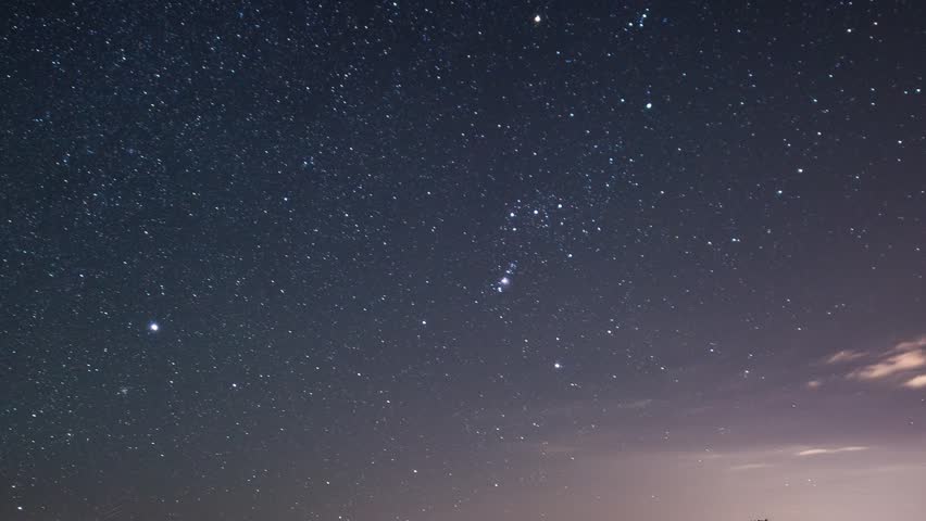 Starry Night Sky with Moving Stars, Astronomy Timelapse