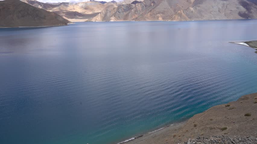 Pangong Tso or Pangong Lake and surrounding landscape, Ladakh, India. 