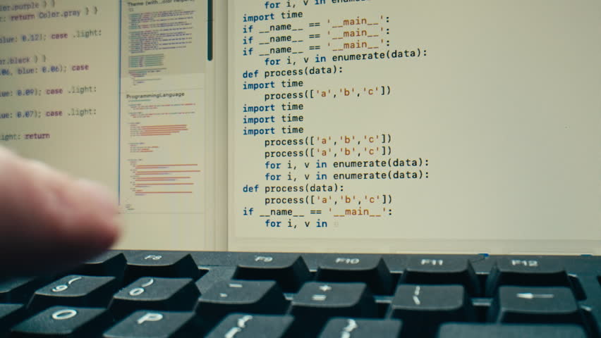 Man work with chatbot AI online, connecting with AI and using a chat bot. IT engineer software developer programmer interact with chat bot, making writing code. Typing on laptop keyboard close-up. 