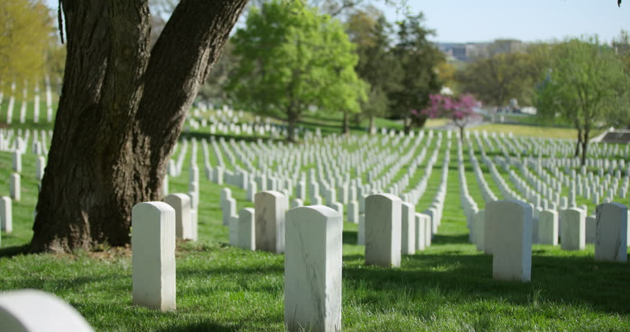 Long Lines of Military Graves in Arlington Cemetery
