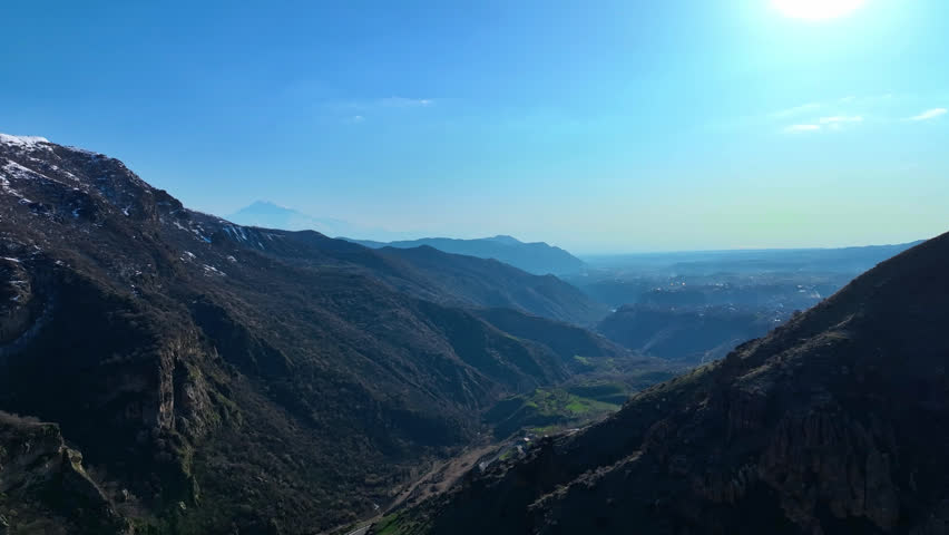 Aerial view of majestic mountains