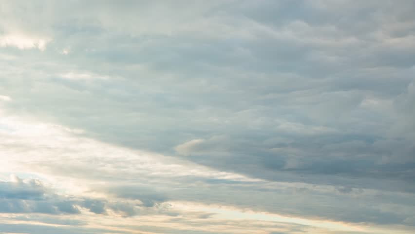 Timelapse of sky with beautiful clouds during sunset, epic sunset with clouds