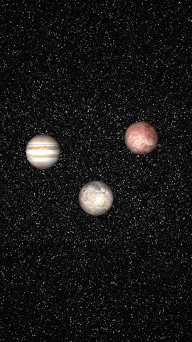 Celestial bodies: jupiter, europa, and io in space