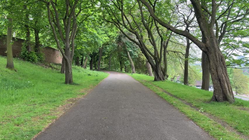 View of Forest Recreation Ground in Nottingham, a large open park near Forest Fields, Mapperley Park, Arboretum, and Hyson Green in the East Midlands, England.