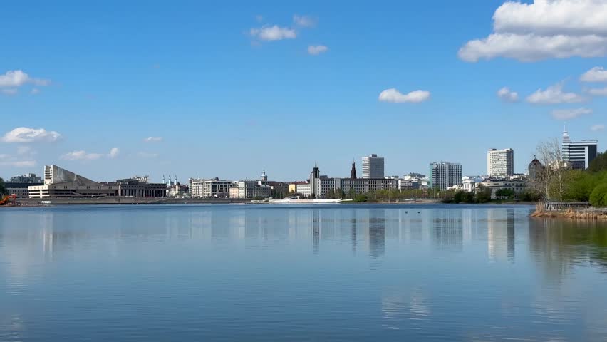 Summer view of Kazan city lake