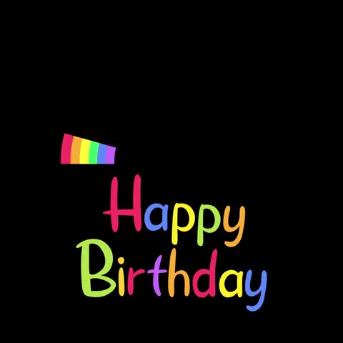 happy birthday greetings text and rainbow