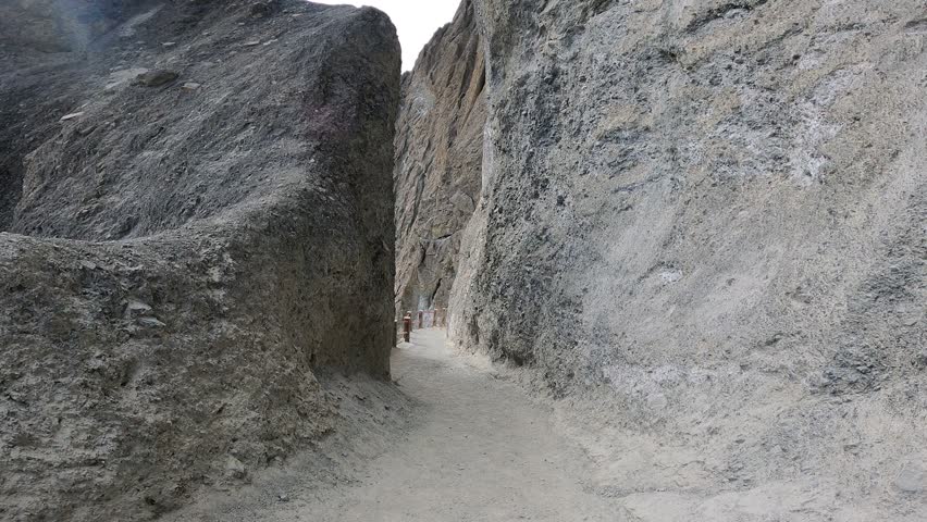 Walking Path Through Deep Rocky Mountain Gorge Landscape