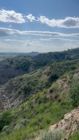 Scenic Bluff View Over Theodore Roosevelt National Park In Summer 