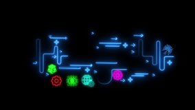 Neon digital system infographic: technology, innovation and business growth concept - Powered by Shutterstock - Get 15% off with code: PIKWIZARD15