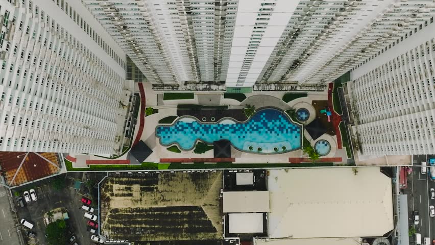 Top view of modern apartment in Makati, Metro Manila. Philippines.