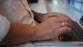 Close-Up of Hands Typing on Laptop Keyboard in Modern Workspace, Digital Technology Concept for Remote Work, Coding, Online Communication, Productivity, and Business Lifestyle - Powered by Shutterstock - Get 15% off with code: PIKWIZARD15