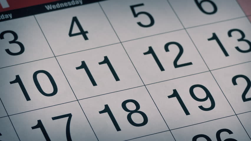 Days Crossed Off And Page Turns Red Loop