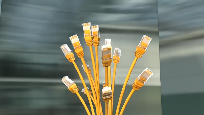 Yellow network cables, with alpa matte.