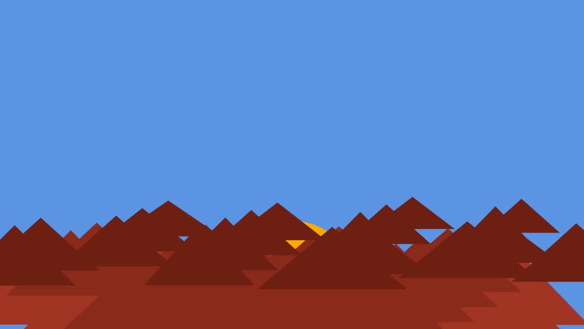 A clean 2D vector illustration of a straight highway stretching through a red desert towards distant mountains ideal for travel and adventure themes