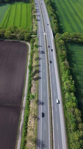 Highway Through the Fields. Countryside