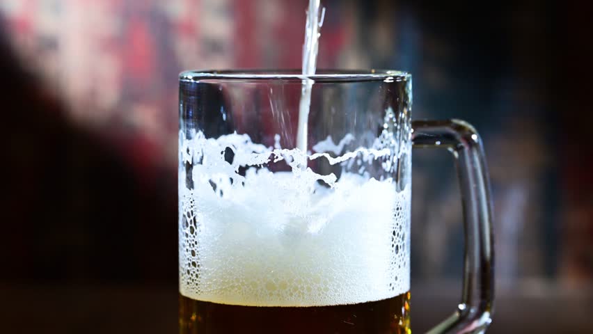 A mug of pale lager beer