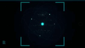 Futuristic digital atom model rotating with interface HUD overlay - Powered by Shutterstock - Get 15% off with code: PIKWIZARD15