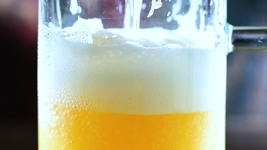 A mug of pale lager beer