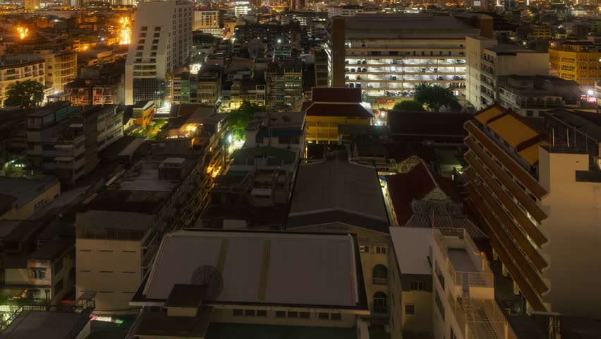 Bangkok, Thailand. Aerial view of Bangkok cityscape during twilight, Thailand.