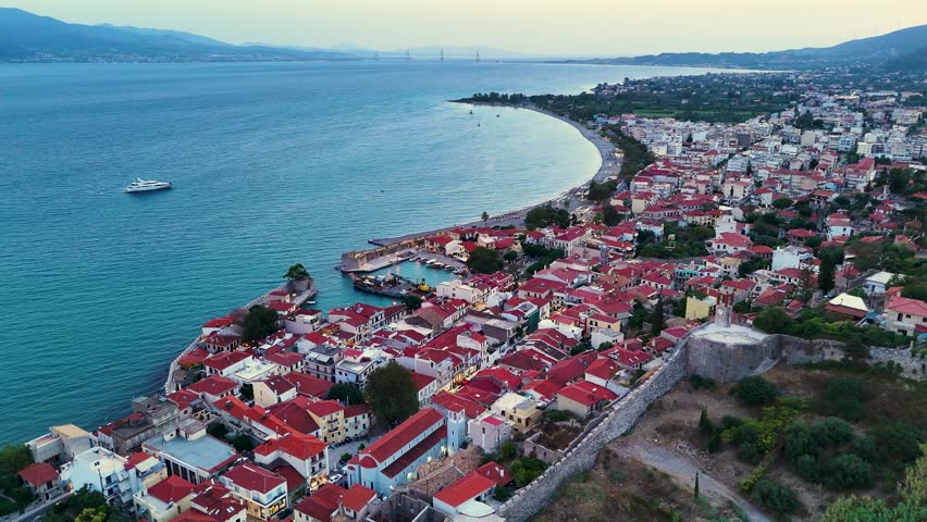 City of Nafpaktos in Aetolia-Acarnania, near Gulf of Corinth, Greece
