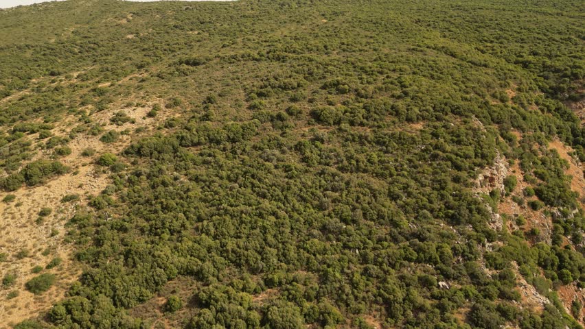 Aerial View of Nimrod Fortress on Mountain Ridge Israel