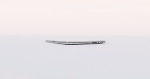 Focused modern laptop floating and opening with green screen mockup - Powered by Shutterstock - Get 15% off with code: PIKWIZARD15