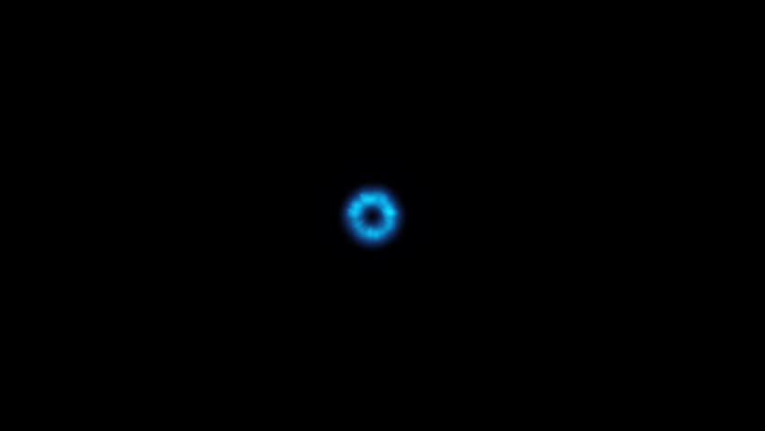 Energy ball explosion with glowing particles, blue firework rays, plasma ring burst, mystical portal vortex, galaxy stars and dramatic light beam effects on black background, seamless loop 4k