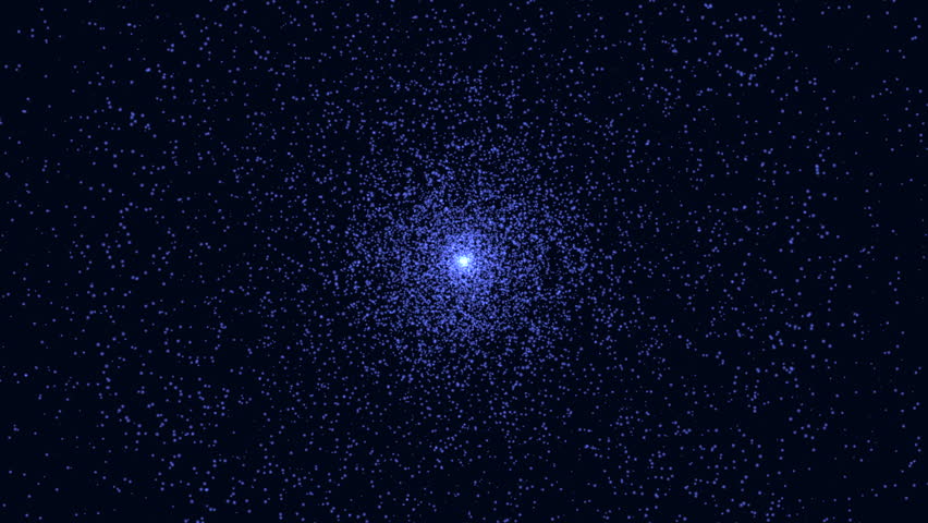 Abstract blue starfield forms a swirling vortex around a bright glowing center on a dark space background, ideal for sci fi, astronomy themes, and cosmic motion graphics