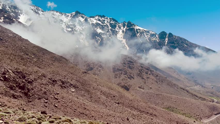 Beautiful scenery of the Atlas mountains in Morocco