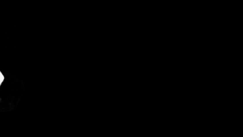 White Fog Rising in Darkness, Rising White Smoke on Black Background