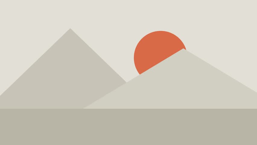 A modern flat vector illustration of a military armored tank aiming its cannon against a stylized desert backdrop Featuring clean geometric shapes and a warm sunset this asset is perfect for game UI defense presentations and motion graphics