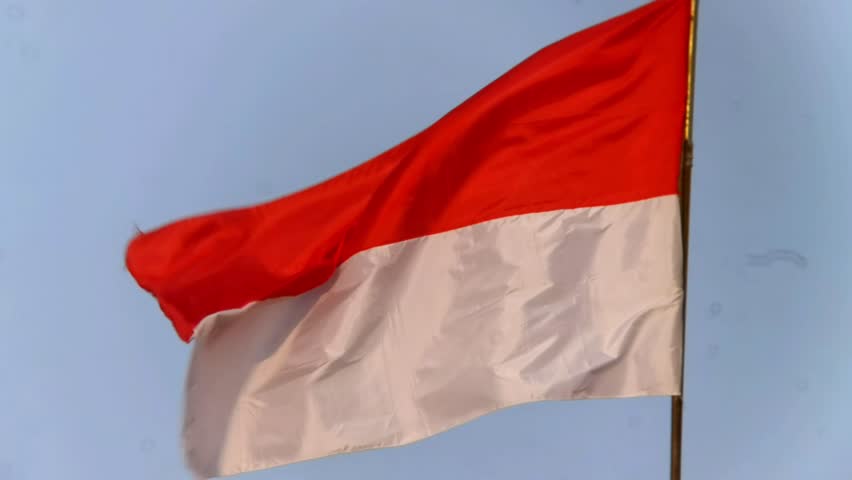 The Indonesian national flag is flying
