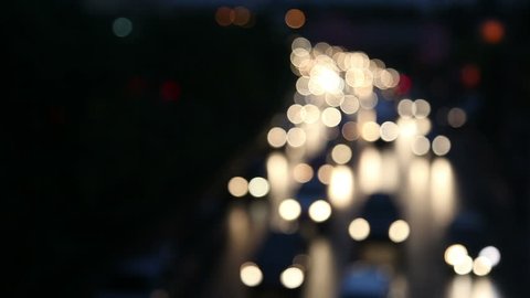 Defocused night traffic lights-Bangkok