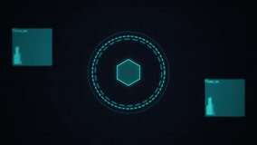 Futuristic digital HUD interface with system load and signal bars data visualization for sci-fi UI design. - Powered by Shutterstock - Get 15% off with code: PIKWIZARD15