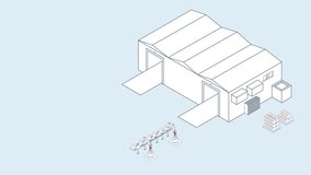 Autonomous Mobile Robots (AMR) and AGV Transporting Goods in Warehouse. Industry 4.0 Automation Concept. Isometric 4K Animation - Powered by Shutterstock - Get 15% off with code: PIKWIZARD15