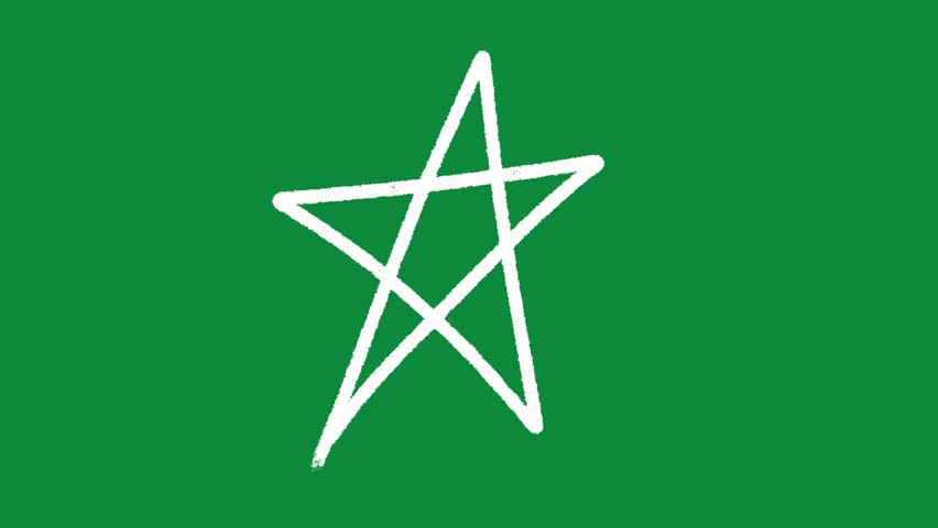 Hand Drawn White Tall Sketch Star Animation on Green Screen Vertical Rank Overlay