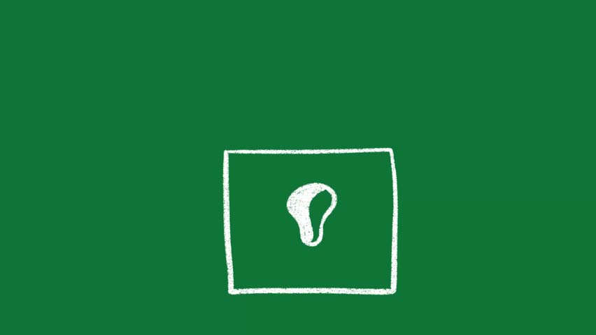 Hand-Drawn Padlock Security Lock 2D Animation on Green Screen
