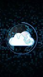 Cloud computing concept with globe over cloud. Cloud computing concept for storage. Cloud computing concept for global data network. - Powered by Shutterstock - Get 15% off with code: PIKWIZARD15