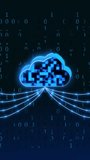 Digital cloud computing network with data streams. Digital cloud computing for central servers. Digital cloud computing for binary data flow. - Powered by Shutterstock - Get 15% off with code: PIKWIZARD15