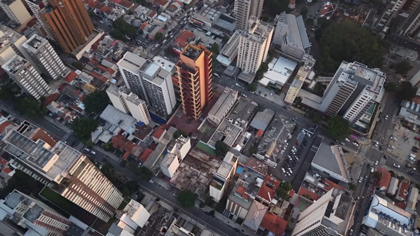 Aerial View of São Paulo Skyline at Sunset Brazil