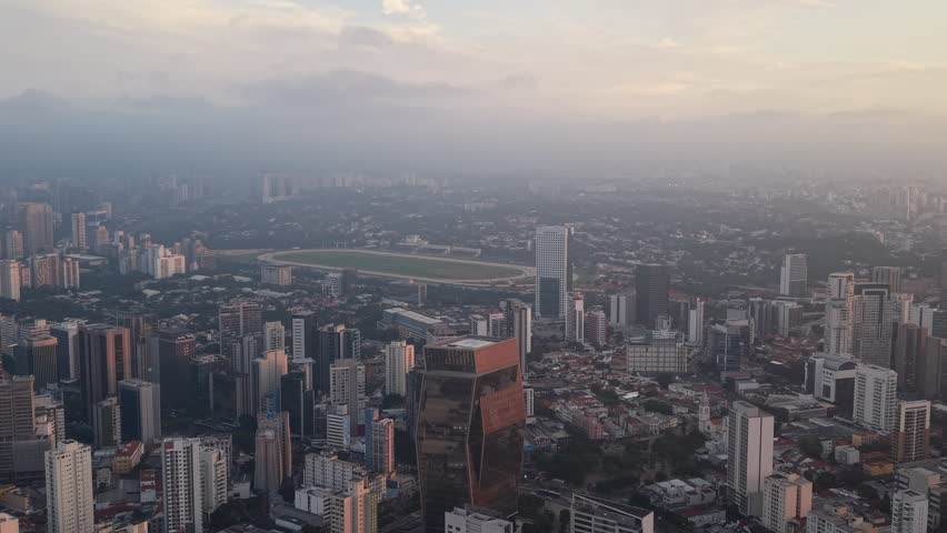Aerial View of São Paulo Skyline at Sunset Brazil