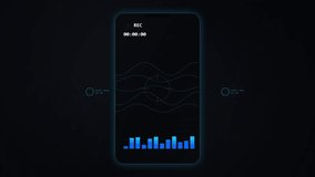 Digital Smartphone Recording Interface with Audio Visualizer and HUD - Powered by Shutterstock - Get 15% off with code: PIKWIZARD15