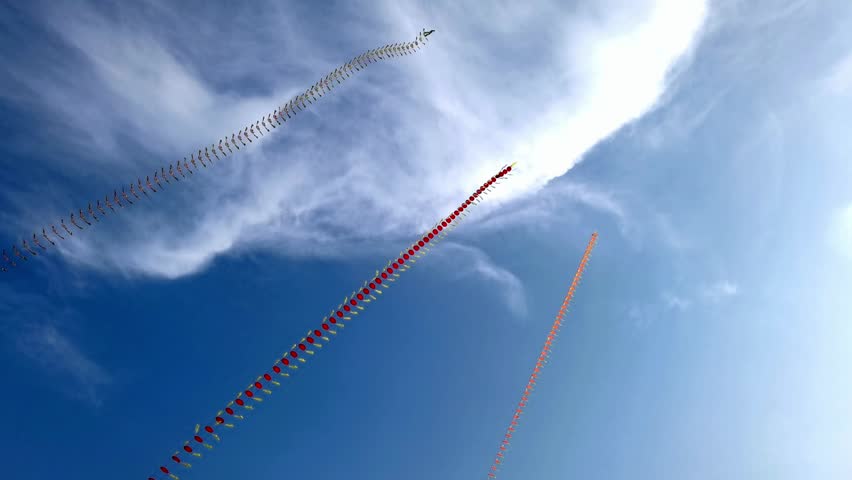 dragon-shaped kite in the air