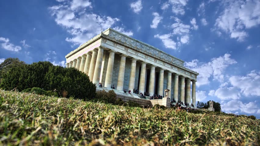 Lincoln Memorial - Monument in Washington, D.C., United States Wide, long shot of the Lincoln Memorial with trees, pond, and sky Washington, United States of America. September 12, 2025. Memorial. The Lincoln Memorial is a monument built in honor of Abraham Lincoln. tourist visited.
