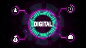 Digital transformation interface graphic stays. Transformation interface glows. This transformation interface graphic represents modern business change and digital evolution today. - Powered by Shutterstock - Get 15% off with code: PIKWIZARD15