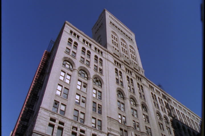 South side of Auditorium building and tower in Chicago, Illinois.