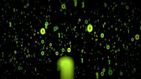 Falling green and yellow binary code digits on dark background. Suitable for technology, digital security, cyber, coding, data concept designs. - Powered by Shutterstock - Get 15% off with code: PIKWIZARD15