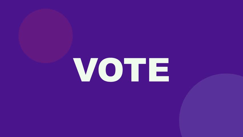 A simple graphic with the word VOTE