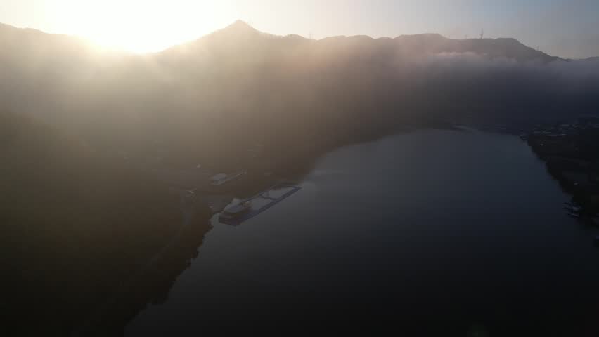 Morning sunlight rising up the mountain